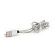 Магнітний кабель PiPo USB 2.0 / Lighting, 1m, 2А, тканинна оплетка, броньований, знімач, Silver, BOX