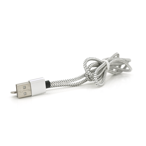 Магнітний кабель PiPo USB 2.0 / Lighting, 1m, 2А, тканинна оплетка, броньований, знімач, Silver, BOX