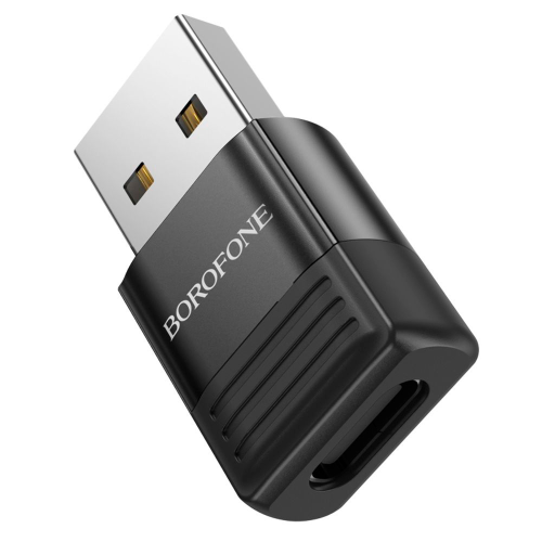 Перехідник Borofone BV18 USB2.0(M) =&gt; Type-C(F), Black, Blister