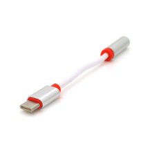 Перехідник Kin KY-201, USB Type-C(M) to Jack 3.5mm(F), 5см, White/Black, Box