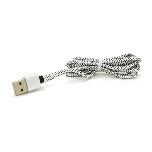 Магнітний кабель PiPo USB 2.0 / Lighting, 2m, 2А, тканинна оплетка, броньований, знімач, Silver, BOX