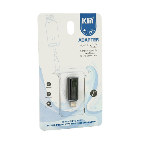 Перехідник KIN KY-198, Lightning(M) to Jack 3.5mm(F), Black, Box