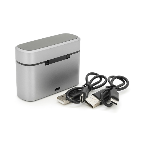 Петличний бездротовий мікрофон Jmary MW-15 (2шт)+ кейс, роз'єм Lighting, вбудований акумулятор 70 mAh, Silver, Box