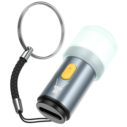 Перехідник-ліхтарик HOCO UA38 від Type-C, Gray, Box