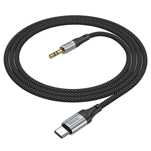 Кабель HOCO UPA26 DC3.5 (тато) =&gt; Type-C (тато), круглий в обплетенні, 1м, Black, Box