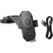 Автотримач BOROFONE BH206+ Wireless Charging 15W, кріплення на торпеду, клямка 50-90мм, Black, Box