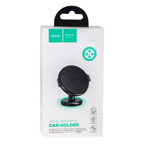 Автомобільний тримач для смартфона HOCO CA87, кріплення на торпеду, магніт, Black, Box