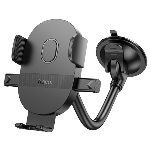 Автомобільний тримач для смартфона HOCO H20, кріплення на скло, затискач 55-85мм, Black, Box