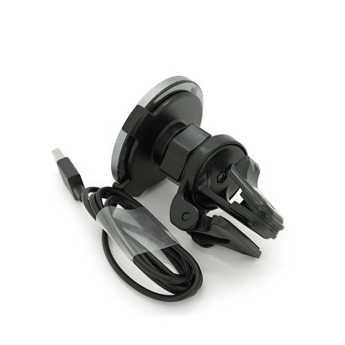 Автомобільний тримач для смартфона Yesido C131, бездротова зарядка 15W, кріплення на решітку, магніт, Black, Box