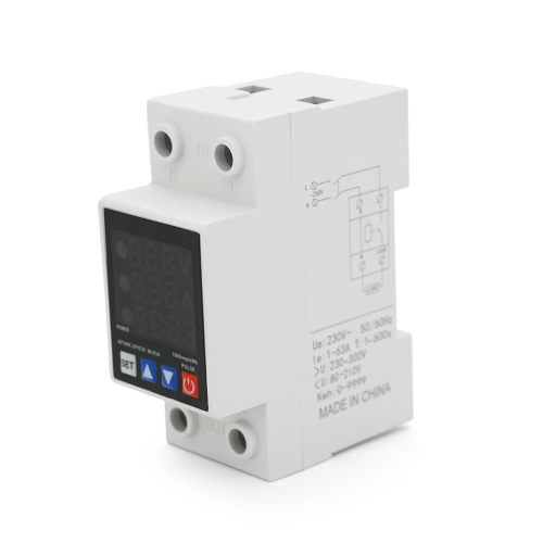 Реле напруги змінного струму YRO YRVP-6 з цифровим дисплеєм (V, A, kWt), 2P, 63A, 230V AC