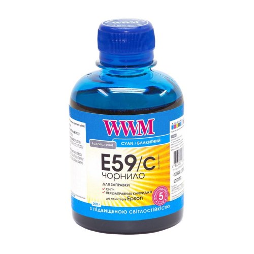 Чорнило WWM EPSON StPro 7700/9700//R2400 Cyan (E59/C) 200 г