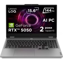 Ноутбук Lenovo LOQ 15AHP10, 15.6/AMD Ryzen 5 220/24GB/SSD 512GB/GeForce RTX 5050, 8GB/DOS/сірий (83JG009HRA)
