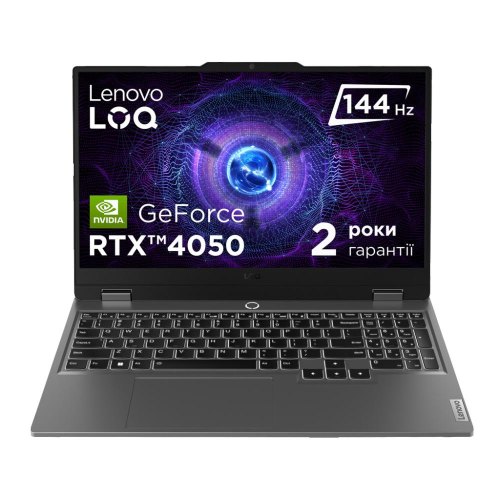 Ноутбук Lenovo LOQ 15IAX9, 15.6/Intel Core i5-12600HX/16GB/SSD 512GB/GeForce RTX 4050/DOS/сірий (83GS00V0RA)