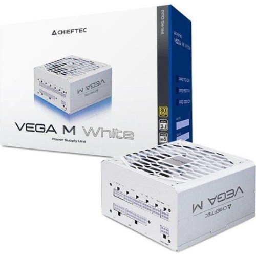 Блок живлення Chieftec VEGA M WHITE 1000 W 12VHPW connector 80+Gold (PPG-1000-CW) модульні кабелі