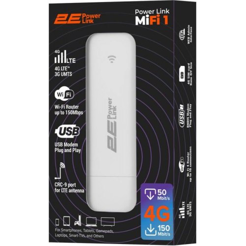 Wi-Fi роутер мобільний 2E PowerLink MiFi-1 2024 (694743655322)