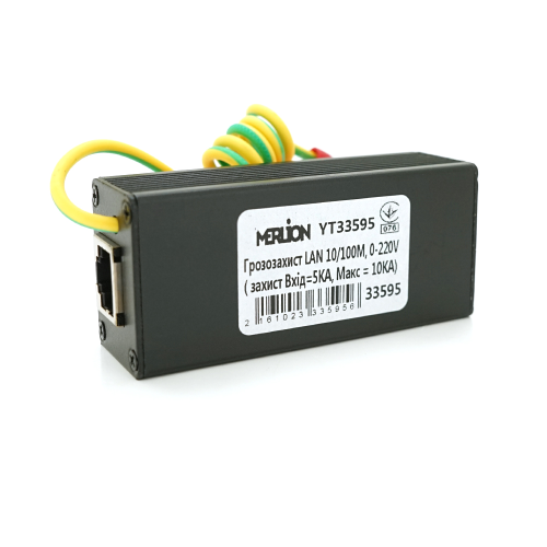 Грозозахист Voltronic, LAN 10/100M, 0-220V, захист Вхід - 5KA, Макс - 10KA