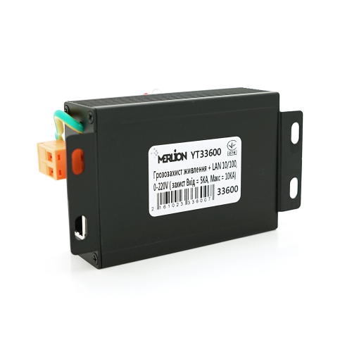 Грозозахист Voltronic, живлення + LAN 10/100M, 0-220V, захист Вхід - 5KA, Макс - 10KA