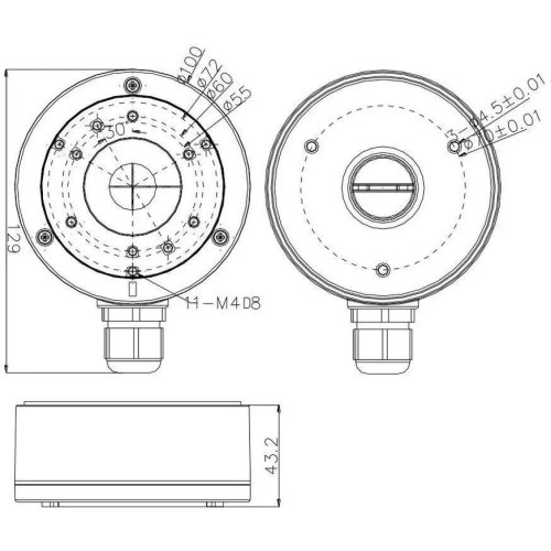 розподільна коробка HIKVISION DS-1280ZJ-XS (BLACK)