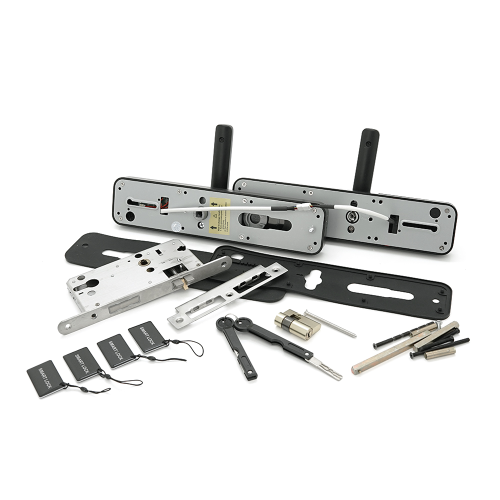 Розумний замок YOSO YO-Z72 на батарейках 4хАА, Відбиток пальця / код / карта / ключ / додаток (врізна частина 7255) Матеріал алюміній, АРР-TTlock / TT