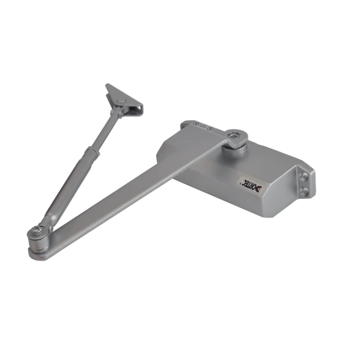 Доводчик Dortec DT-64H з фікцацією у відкритому положенні, зусилля 65-85 кг розмір 223x45x72, срібло