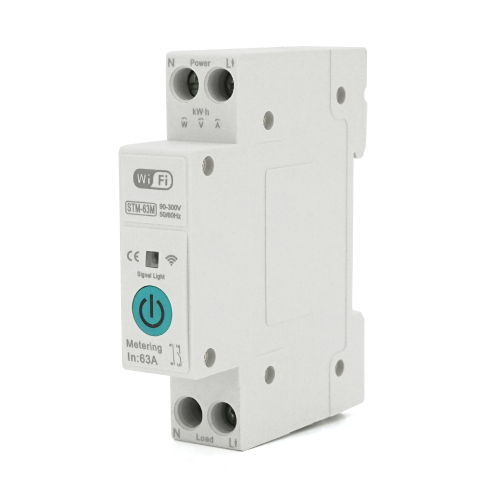 WI-FI вимикач-реле на DIN рейку 63А з вимірюванням струму та напруги