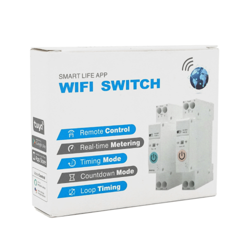 WI-FI вимикач-реле на DIN рейку 63А з вимірюванням струму та напруги