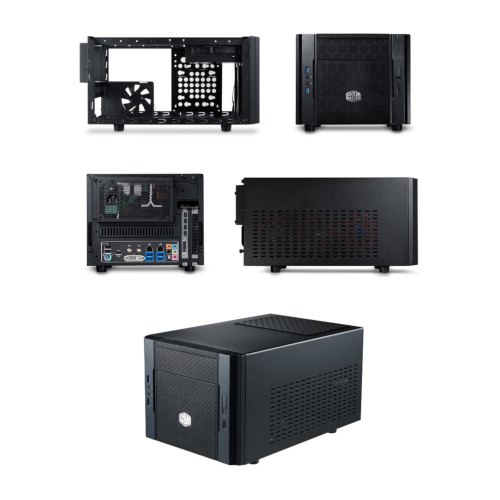 Корпус, без БЖ, CoolerMaster Elite 130 Black (RC-130-KKN1), MiniTower, miniATX, 2xUSB3.0, 1xUSB2.0, Audio HD, кулер: 1x120мм, 240x208x399мм, чорний