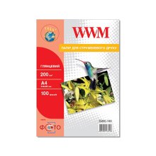 Фотопапір WWM, глянцевий 200g/m2, А4, 100л (G200.100)