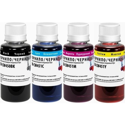 Комплект чорнил ColorWay Canon PGI-450/CLI-451 (4х100мл) BK/С/M/Y (CW-CW450/CW451SET01)