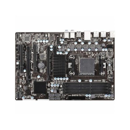 Материнська плата ASRock 970 PRO3 R2.0 AMD 970/SB950, AM3+, DDR3 2100(OC)*, 1 x PCIe 2.0 x16, 1 x PCIe 2.0 x16 (4 mode), 1 x PCIe 2.0 x1, 2 x PCI, 6 x