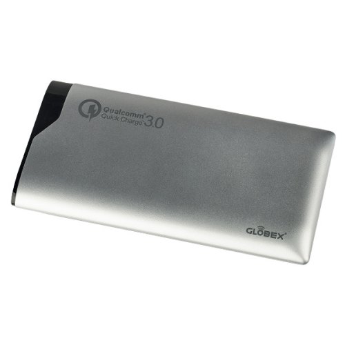 Зовнішній акумулятор PowerBank Globex Q100P 10 000 mAh Silver