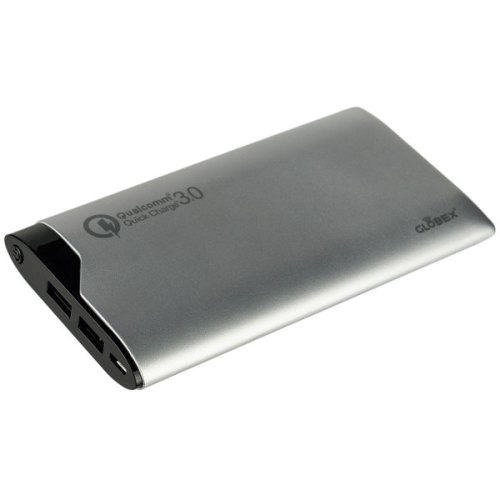 Зовнішній акумулятор PowerBank Globex Q100P 10 000 mAh Silver