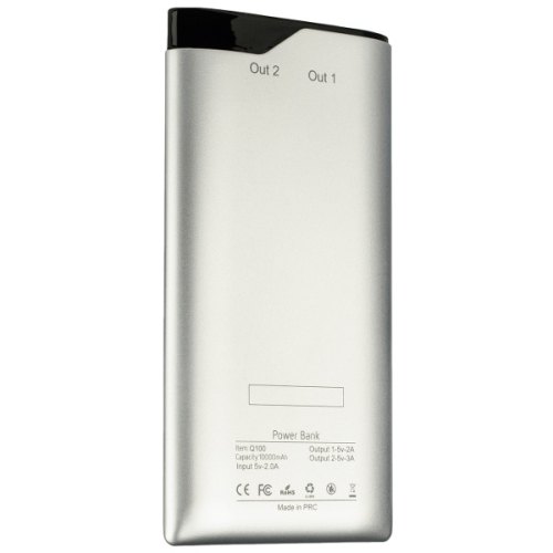Зовнішній акумулятор PowerBank Globex Q100P 10 000 mAh Silver