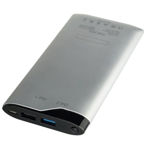 Зовнішній акумулятор PowerBank Globex Q100P 10 000 mAh Silver