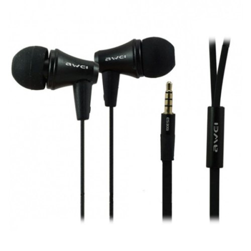 Навушники з мікрофоном (гарнітура),  AWEI ES300i, Black