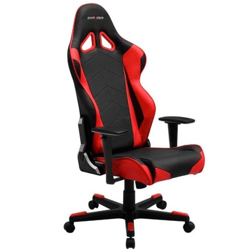 Крісло для геймерів DXRACER RACING OH/RE0/NR (чорні/червоні вставки) PU шкіра, AL основа