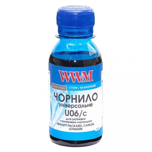 Чорнило WWM для Canon/HP/Lexmark 100г Cyan (U06/C-2)