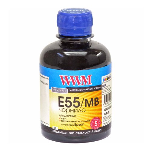 Чорнило WWM для Epson Stylus Photo R800/R1800 200г Matte Black (E55/MB)