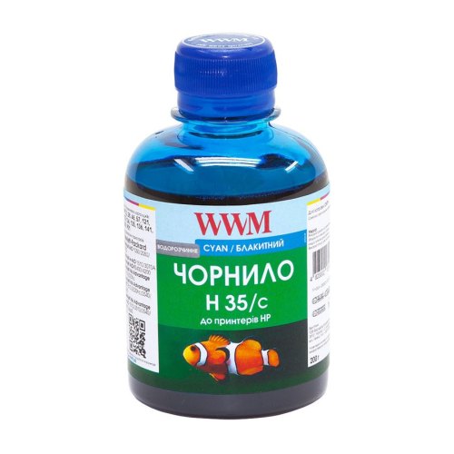 Чорнило WWM для HP №22/134/121 200г Cyan (H35/C) для СНПЧ