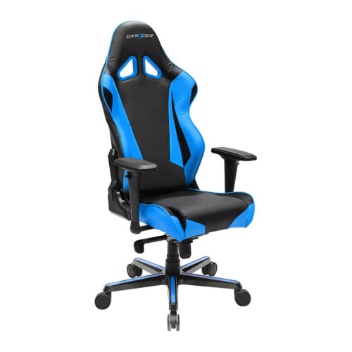 Крісло для геймерів DXRACER RACING OH/RV001/NB (чорне/голубі вставки) PU шкіра, AL основа