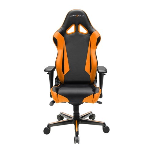Крісло для геймерів DXRACER RACING OH/RV001/NO (чорне/оранжеві вставки) PU шкіра, AL основа