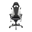 Крісло для геймерів DXRACER RACING OH/RV001/NW (чорне/білі вставки) PU шкіра, AL основа