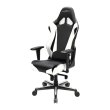 Крісло для геймерів DXRACER RACING OH/RV001/NW (чорне/білі вставки) PU шкіра, AL основа