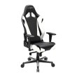 Крісло для геймерів DXRACER RACING OH/RV001/NW (чорне/білі вставки) PU шкіра, AL основа