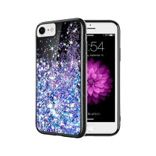 Накладка силіконова Liquid case Glitter Black for iPhone 7/8, Purple