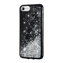 Накладка силіконова Liquid case Glitter Black for iPhone 7/8, Silver