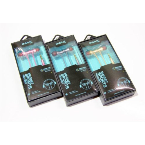 Навушники з мікрофоном (гарнітура),  iMAX iM-H033 Magnetic sport, Gold