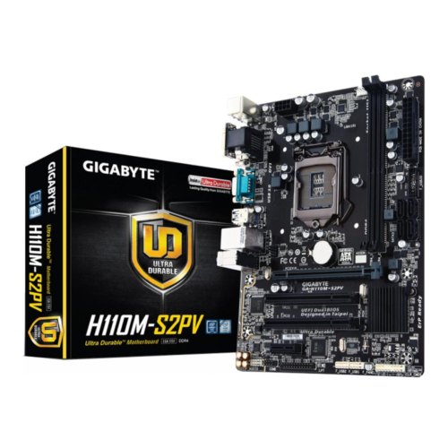Материнская плата GIGABYTE GA-H110M-S2PV  mATX, Socket 1151, 6-е и 7-е поколение Intel Core i7/Core i5/Core i3/, Intel, Intel H110, DDR4, 32 GB, 1 x P