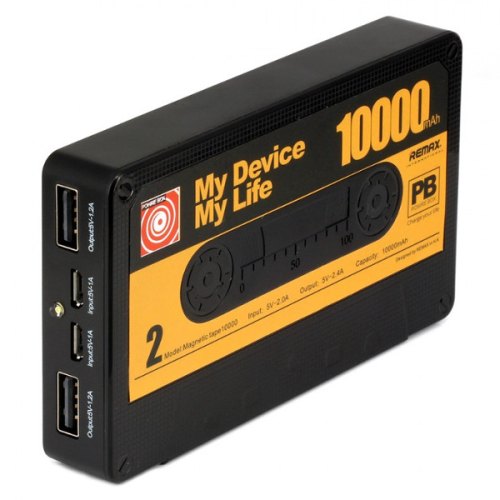 Зовнішній акумулятор PowerBank Remax Tape 10000mAh Black