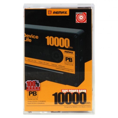 Зовнішній акумулятор PowerBank Remax Tape 10000mAh Black